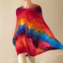 Ponczo z wełny merino "tęczowe"