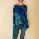 Narzutka z wełny merino blue&green