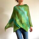 Lniana narzutka w zieleniach