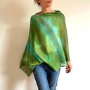 Lniana narzutka w zieleniach