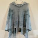 Narzutka lniana w szarościach - poncho oversize damskie