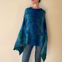 Narzutka z wełny merino blue&green