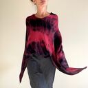 Ponczo z wełny merino red&wine