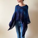 Narzutka bawełniana niebieski&bakłażan