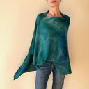 Ponczo z wełny merino morskie