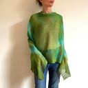 Lniana narzutka w zieleniach