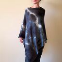 Narzutka z wełny merino grafit z jasnym