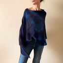 Narzutka bawełniana niebieski&bakłażan