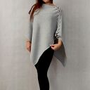 Ponczo z warkoczem w kolorze szarym