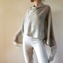 Eleganckie ponczo lniane w naturalnym kolorze