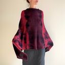 Ponczo z wełny merino red&wine