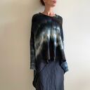 Eleganckie ponczo z wełny merino biel&grafit'II