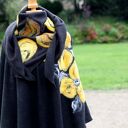 czarne damskie poncho filcowane