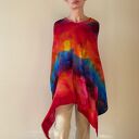 Ponczo z wełny merino "tęczowe"