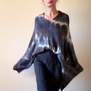 Narzutka z wełny merino grafit z jasnym