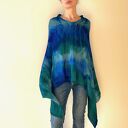 Narzutka z wełny merino blue&green