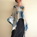 Narzutka z wełny merino jasna z ciemnym