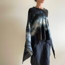 Eleganckie ponczo z wełny merino biel&grafit'II