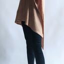 Klasyczne damskie ponczo sweter - oversize camel