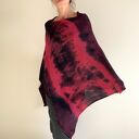 Ponczo z wełny merino red&wine