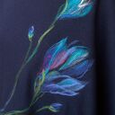 Poncho zdobione wełną - kwiaty blue
