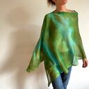 Lniana narzutka w zieleniach