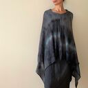 Ponczo z wełny merino szary&bury