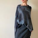 Ponczo z wełny merino szary&bury