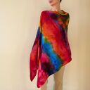 Ponczo z wełny merino "tęczowe"