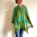 Lniana narzutka w zieleniach