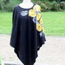 czarne damskie poncho filcowane