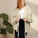 Kimono damskie lniane SOLENA - poncho na lato i plażę