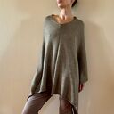 Wełniane ponczo jasnobrązowe z młodej alpaki