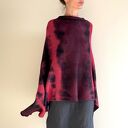 Ponczo z wełny merino red&wine