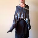 Narzutka z wełny merino grafit z jasnym