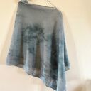 Narzutka lniana w szarościach - poncho oversize damskie
