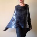 Narzutka z wełny merino grafit z jasnym