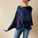 Narzutka bawełniana niebieski&bakłażan