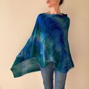 Narzutka z wełny merino blue&green