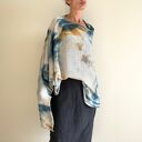 Narzutka z wełny merino jasna z ciemnym