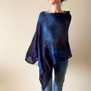 Narzutka bawełniana niebieski&bakłażan