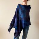 Narzutka bawełniana niebieski&bakłażan