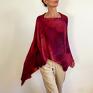 Anna Damzyn poncho: Ponczo z wełny merino red&wine - narzutka