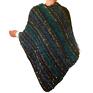 zielone poncho ponczo ręcznie robione na drutach, handmade