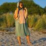 Surf - Green Sage - handmade bawelniane poncho prezent dla surferki