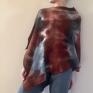 ponczo w kolorach ziemi - handmade luzna poncho tunika