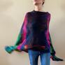 Anna Damzyn handmade poncho ponczo kolorowe z wełny merino tunika