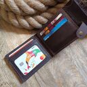 Męski skórzany portfel RFID z grawerem - na 11 kart, dowód i monety