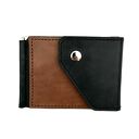 czarno brązowy portfela klips skórzany ręcznie uszyty