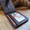 Męski skórzany portfel RFID z grawerem - na 11 kart, dowód i monety